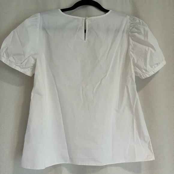 J Crew - Size Small.  White top with cap sleeves. - Picture 2 of 3